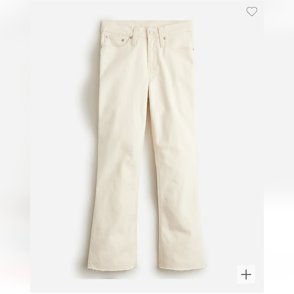 J Crew 9" Bootcut Jeans Ecru Size 28